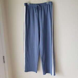 No Boundaries Blue Track Pants with White Stripes